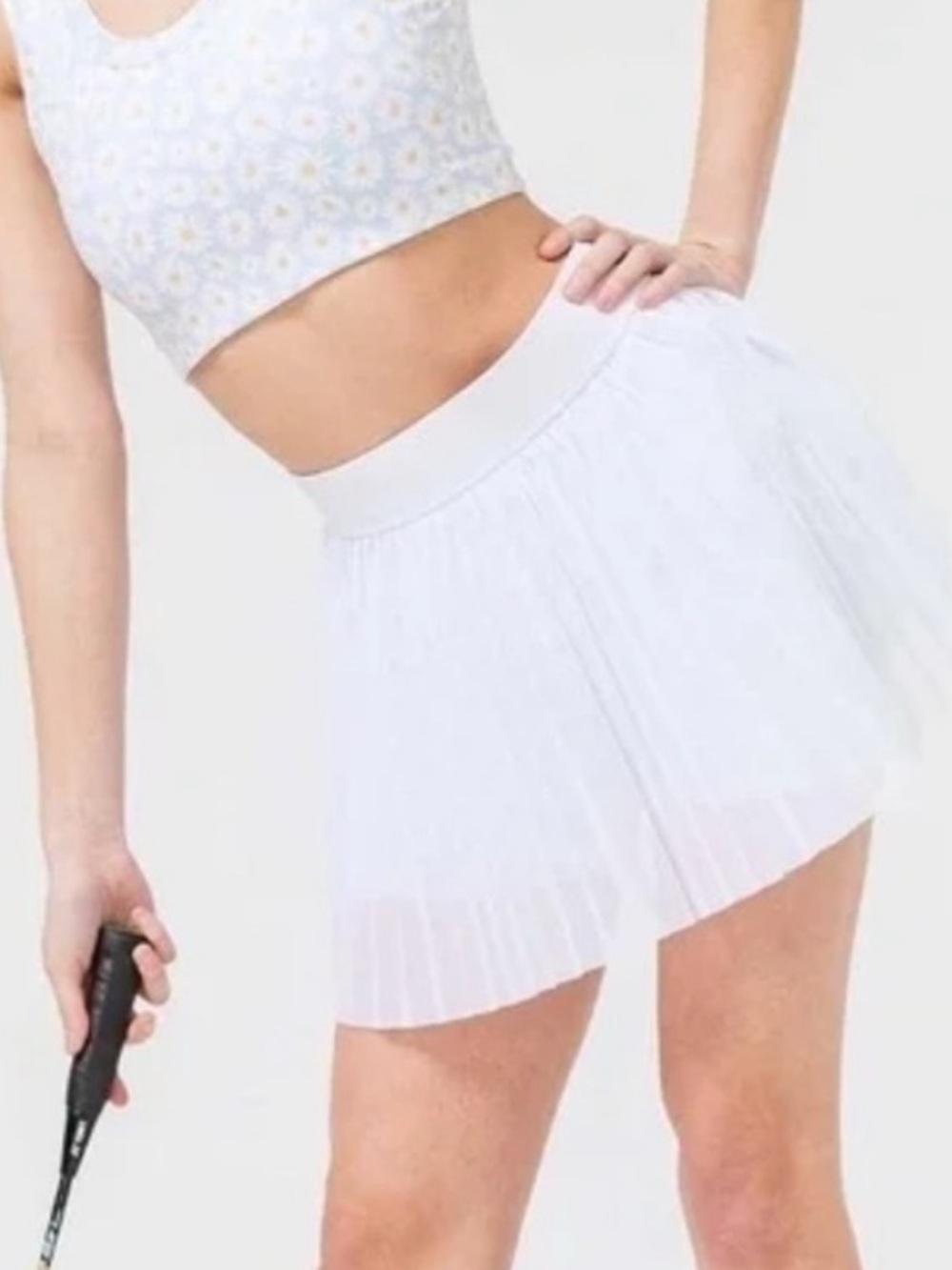 Terez TLC Mesh Layover Tennis Skirt in white - Picture 2 of 10